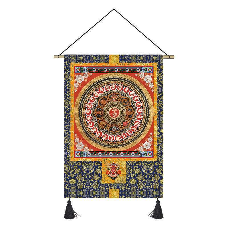Tibetan Tapestry Fabric for Living Room or Bedroom: Thangka and Temple Wall Decorative Cloth
