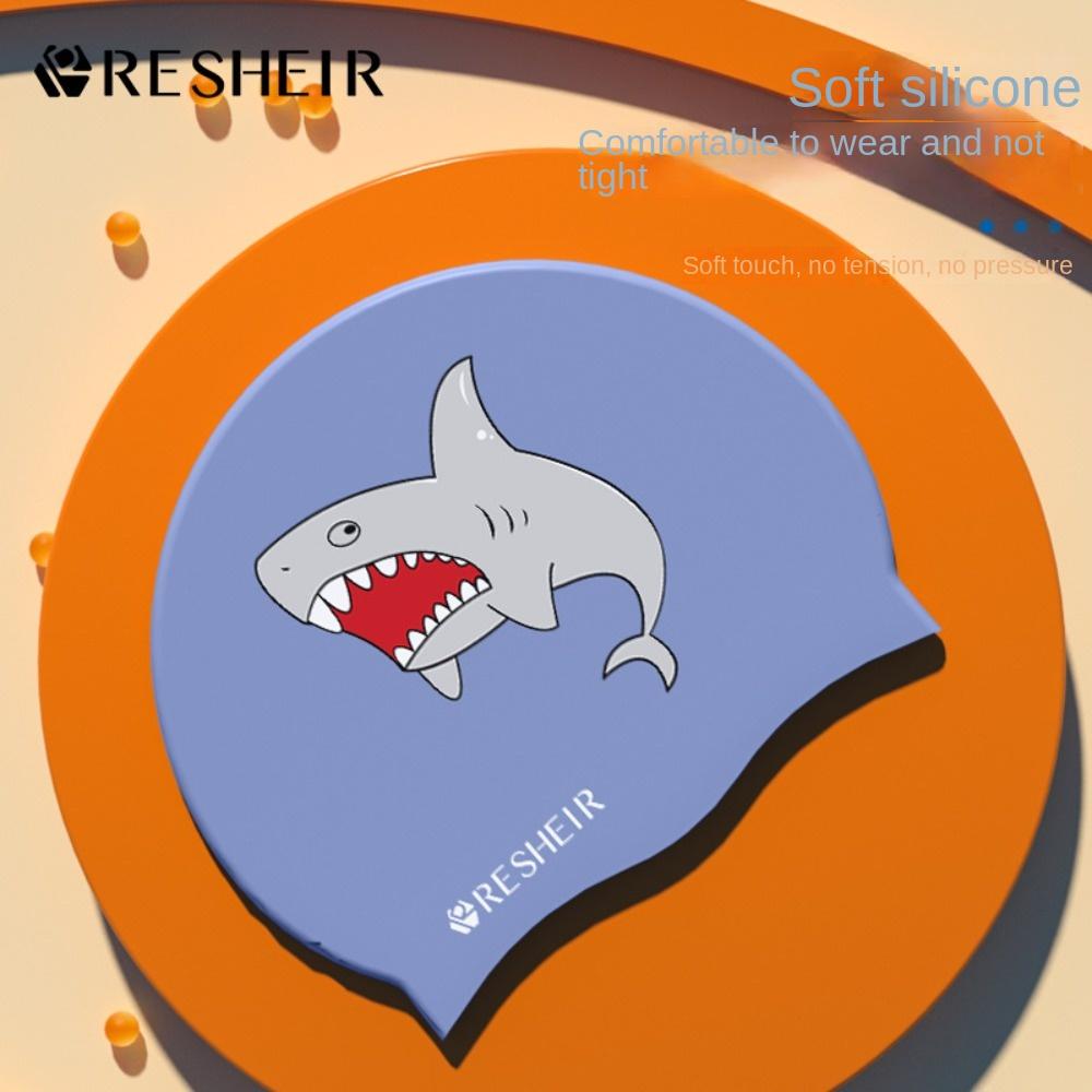 

Flexible Silicone Swim Pool Hat Cover Free Size Diving Hat Cartoon Bathing Caps Kids