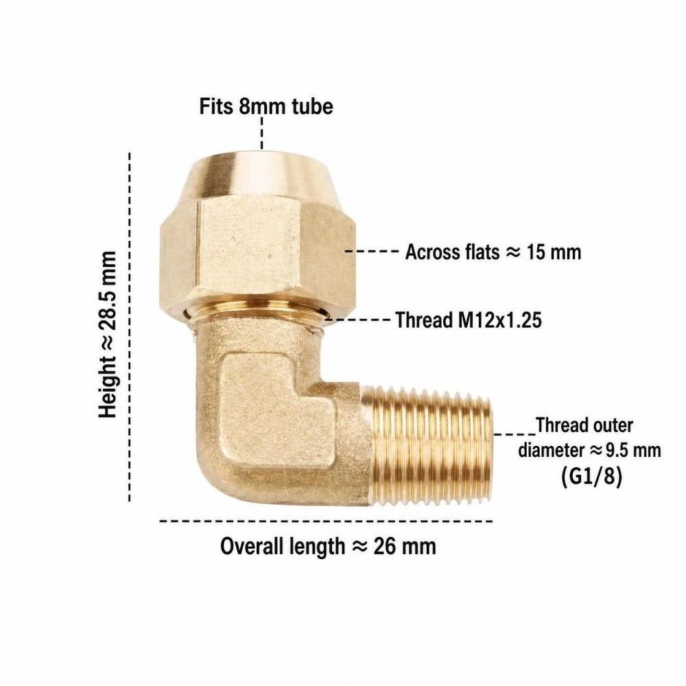 90 Degree Male Flare Fitting Male Thread Copper Tubing Easy Install Pipe Elbow  Hydraulic Line