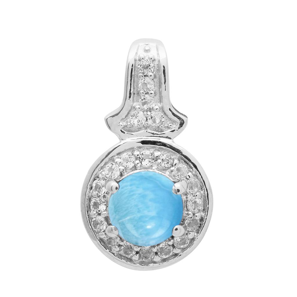 Mehrsteiniger Runder Solitär-Halo-Anhänger - 925 Sterlingsilber