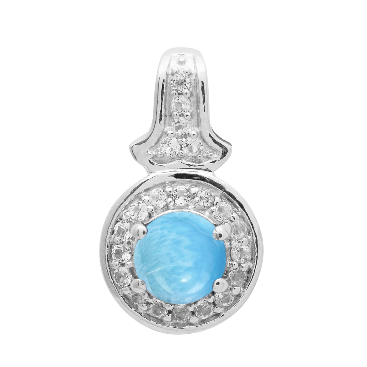 

Кулон-підвіска з кількома каменями, круглий, з гало, зі стерлінгового срібла 925