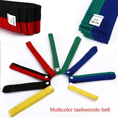 Pamuklu Tekvando Kemer Üniforması Siyah/Kırmızı/Yeşil/Sarı Karate Rastgele Kemer Yetişkin Çocuklar İçin 2.2 2.8M Renkli