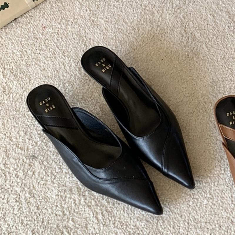 

Мода Bailamos 2025 Новые Женские Мюли Мода Острый Носок Неглубокие Туфли-Шлепанцы Тонкий Низкий Каблук Вечерние Сандалии 39