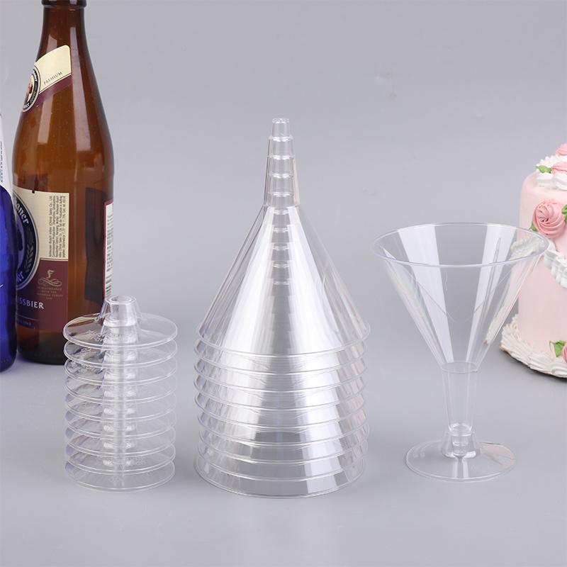 10Pcs Plastic Martini Cups Mini Cups For Transparent Cocktail Dessert Unbreakable Wedding Party Bowl Wine Ice Cream