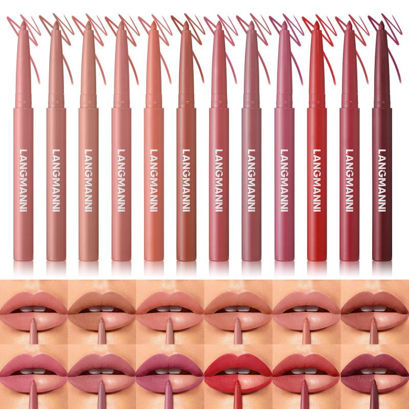 Matita Labbra Opaca 12 Colori Impermeabile Stain Labbra Volumizzante Rossetto Nude Naturale Rosa Matita Labbra Contorno Labbra Professionale Trucco Contorno