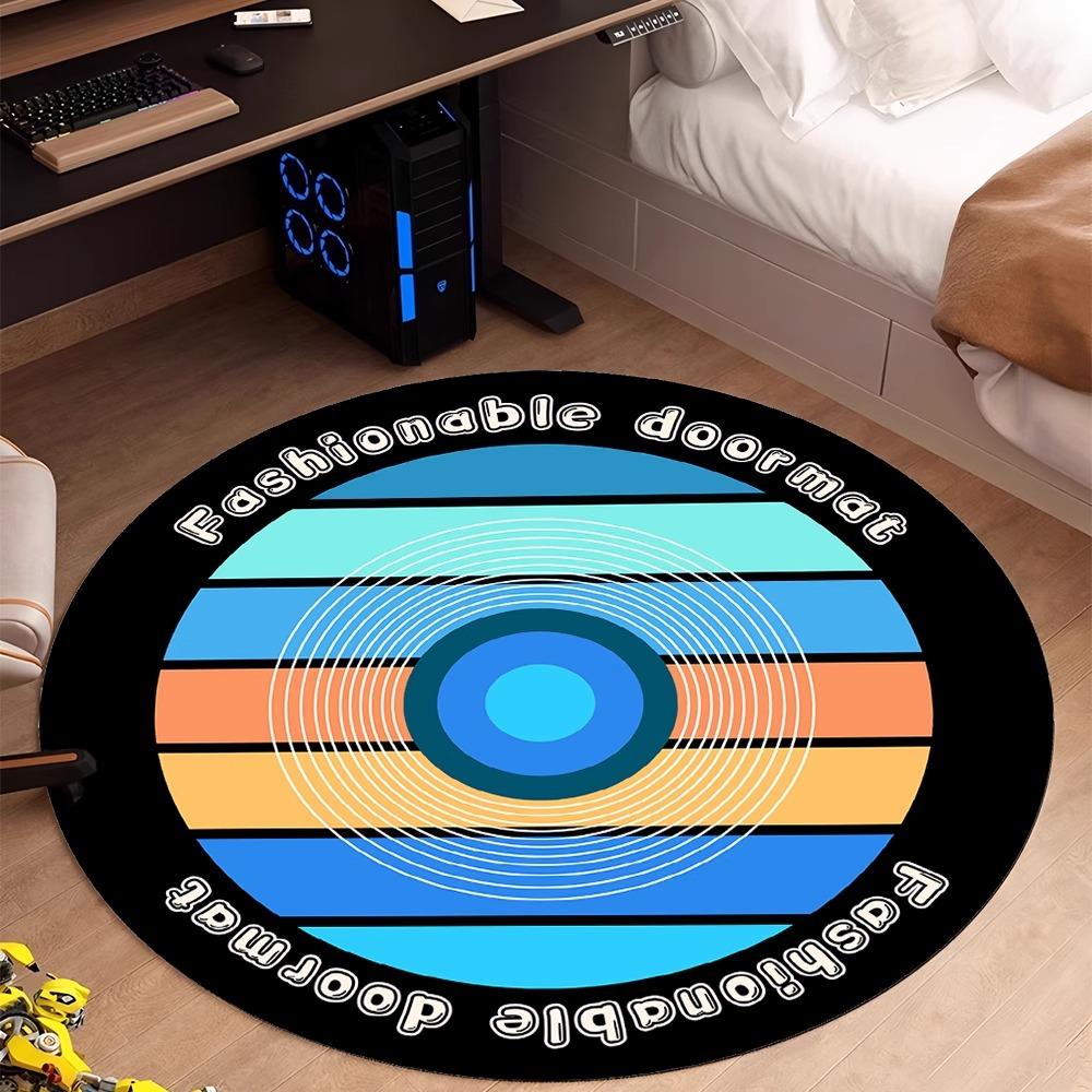 Vinyl Schallplatte Musik DJ Bildschirm Tape HD Runder Bereichsteppich, Teppich für Wohnzimmer Schlafzimmer Sofa Spielzimmer Dekor, Rutschfeste Bodenmatte