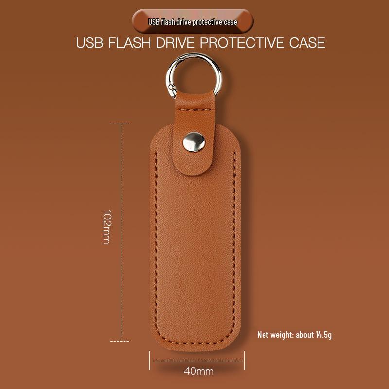 

Portable Leather Keychain U Disk Case - Drop-Proof, Anti-Lost, Mini Storage Sleeve