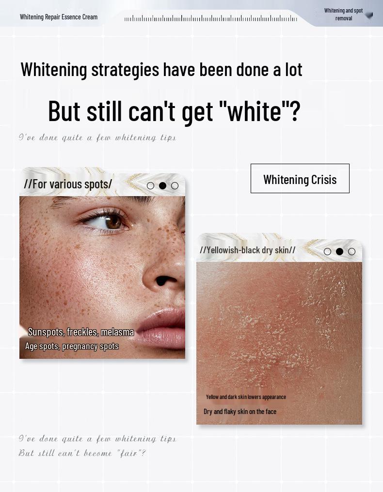 Whitening Repair Essence Cream: Moisturizes, Hydrates, Fades Spots, and Removes Dark Spots with Arbutin
