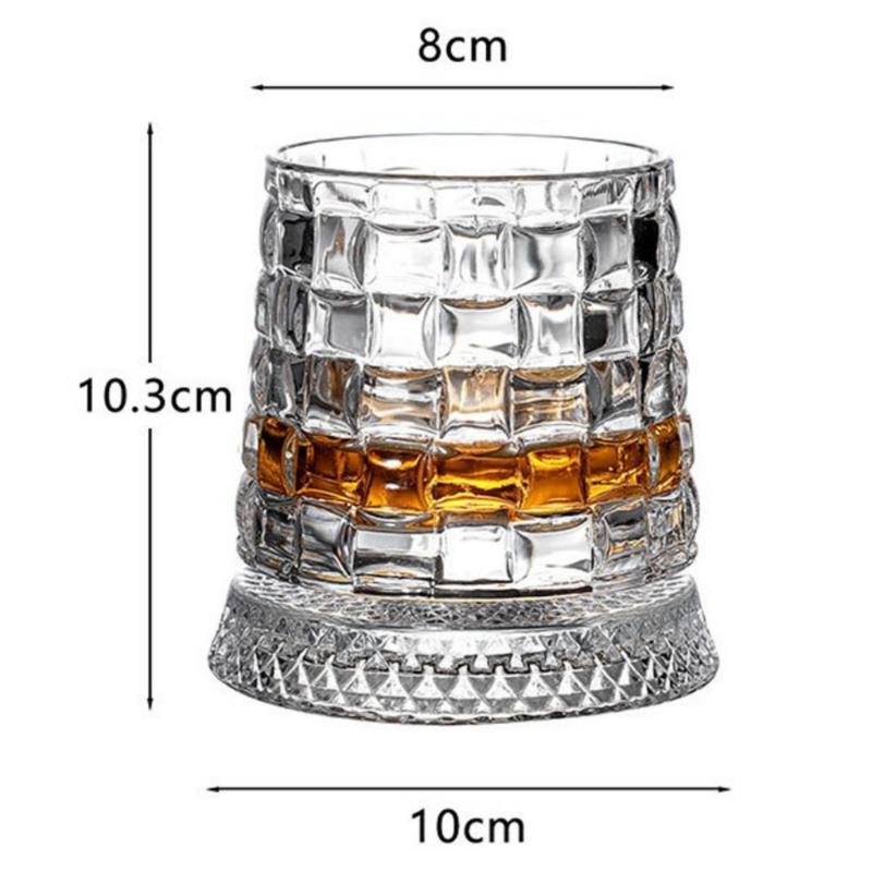Premium Clear Whiskeys Glass with Rotating Base for Stress Reduction Crystal Cocktail WIne Glass Elegant Glassware Gift