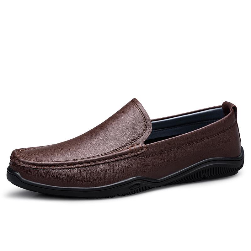 Men's Formal Leather Slip-On Loafers - New Style, Large Size, Versatile & Fashionable Dad Shoes