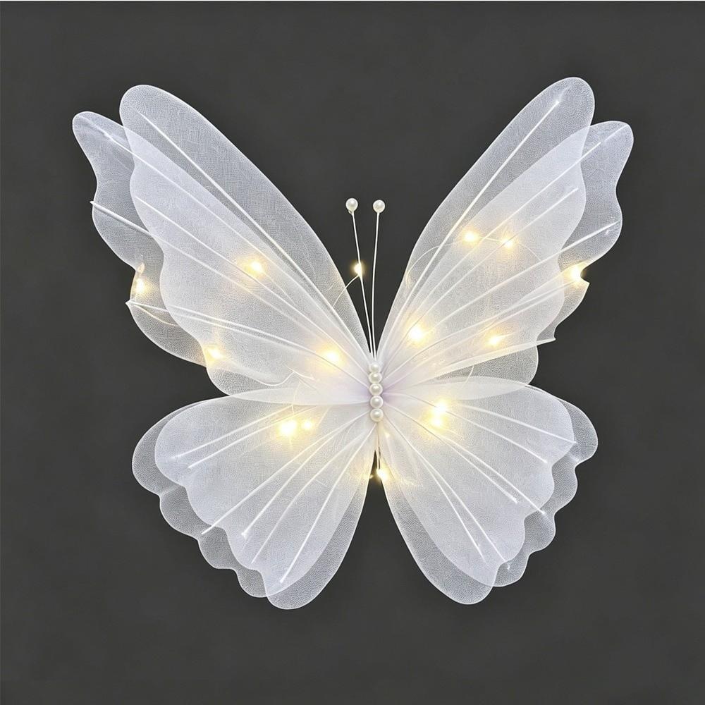 50CM Butterfly Strip Light Silk Material Luminous Decoration Sparkling Yarn Flower  Spring Party