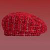Cotton Christmas Plaid Soft Hat Red Women Artist Hat Casquette Tartans Berets Cap  Work