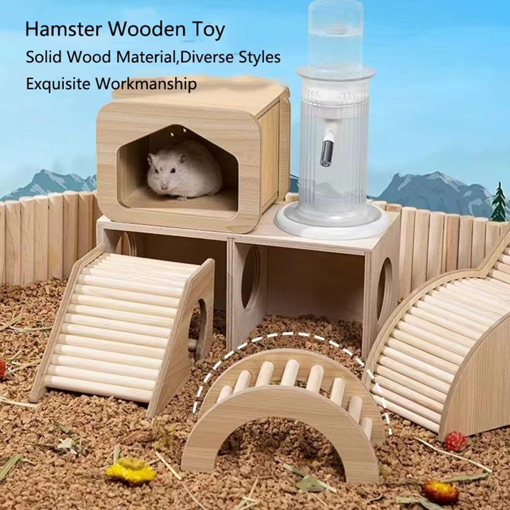 with Hiding Hole Hamster House Pet Cage Decor Accessories  for Guinea Pigs Rats Small Animals