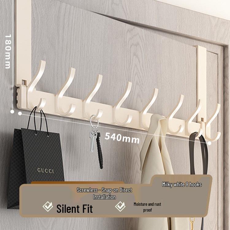 Over-the-Door Coat Rack & Shelf Combo - No-Drill Hanger for Bedroom & Doorway