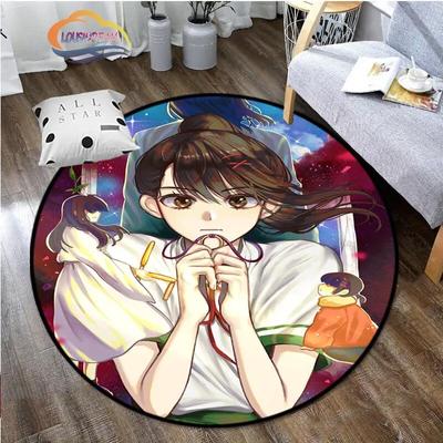 Anime Cartoon Suzume Circular Carpet 3D Printing Decorative Round Floor Mat for Children or Girls Bedroom Living Room Area Rug