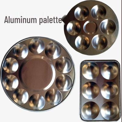 Aluminum Square Round Mixing Dish for Gouache & Watercolor - Art Student Oil Painting Palette