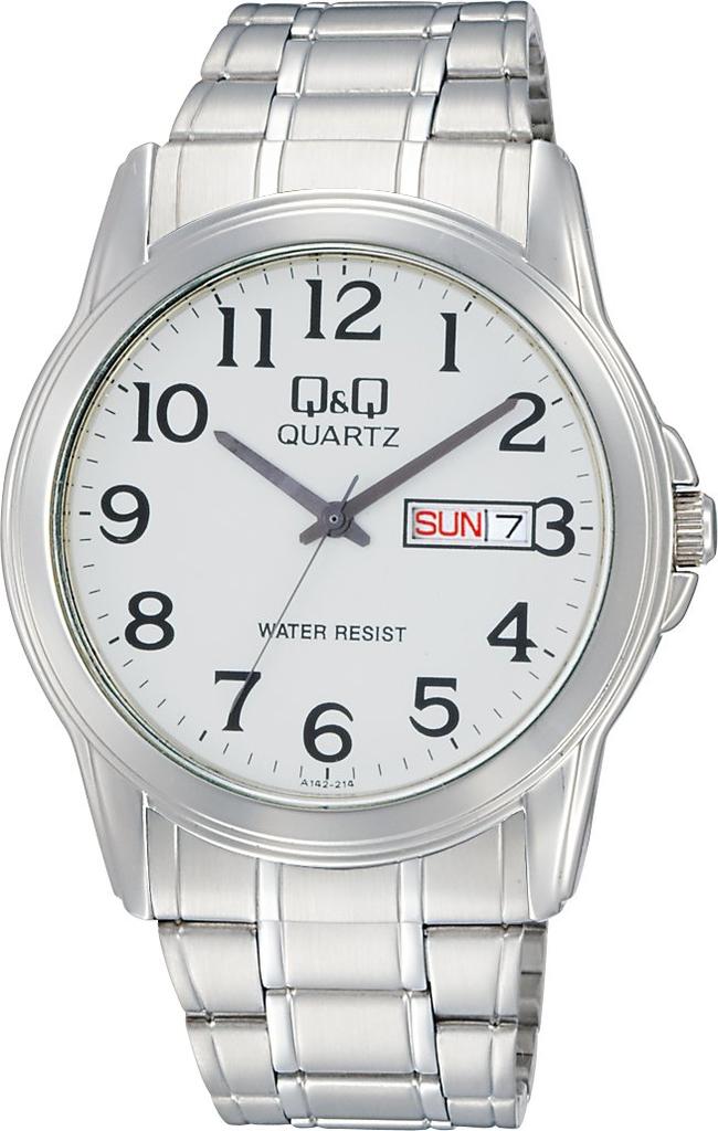Citizen Q&Q Day&Date A142-214 Men's Silver Watch