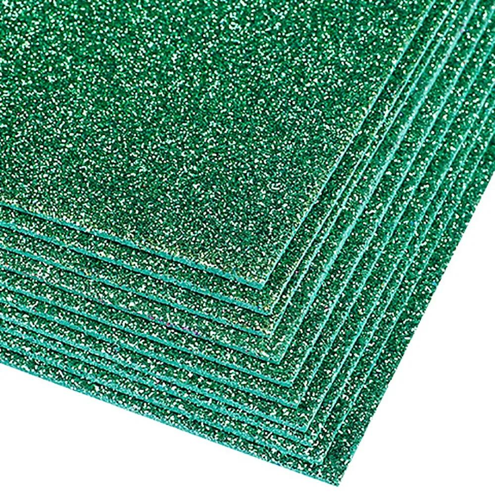 

10pcs/bag Glitter Foam Paper DIY Kid s Handmade Scrapbooking Material Handcraft Cutters Sparkles Paper Cardstock Decorations зелёный