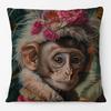 European Retro Vintage Royal Animals Portraits Leopard Panther Dog Cat Cushion Covers Sofa Pillowcase