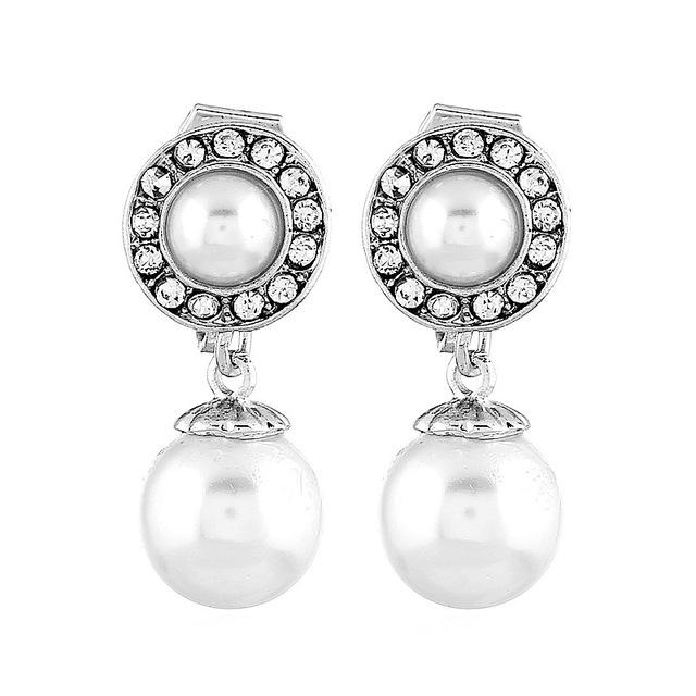 Korean Imitation Pearls Fake Piecring Ear Ring For Women Girl Trendy Clip Earrings Non Pierced Wedding Body Jewelry