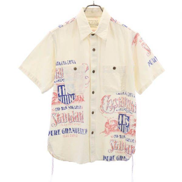 

SUN SURF Логотип Toyo Enterprise Принт с поездом Рубашка рабочая с коротким рукавом M Мужская Б/У