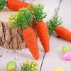 4pcs Miniature Size Easter Decoration Artificial Carrot Simulation Design Tray Decoration Decorative Piece Cute Style