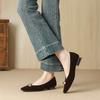 W356-11 Pointed Retro Shallow Mouth 2025 Autumn and Winter Temperament Versatile Women's Suede Small Golden Beans Are Not Tired of Single Shoes Women