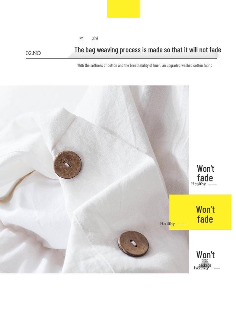 Zestaw 2 poszewek na poduszkę pojedynczą z czystej bawełny i lnu z wewnętrznym wkładem w całości bawełnianym, 48cm x 74cm