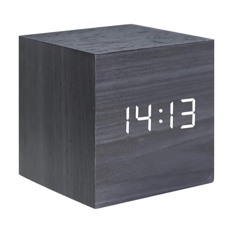 Wooden Digital Alarm with Temperature Sound Desktop LED Bedside ClocK LED Alarm Clock Office Decoration Home Decor