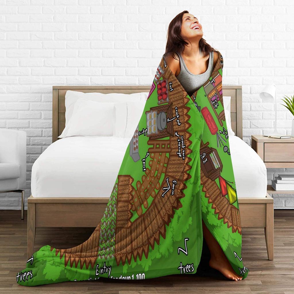 99 Nights in The Forest Base Idea Soft Blanket Children Plush Throw Blanket Aesthetic Home Decor Flannel Bedspread Bed Cover