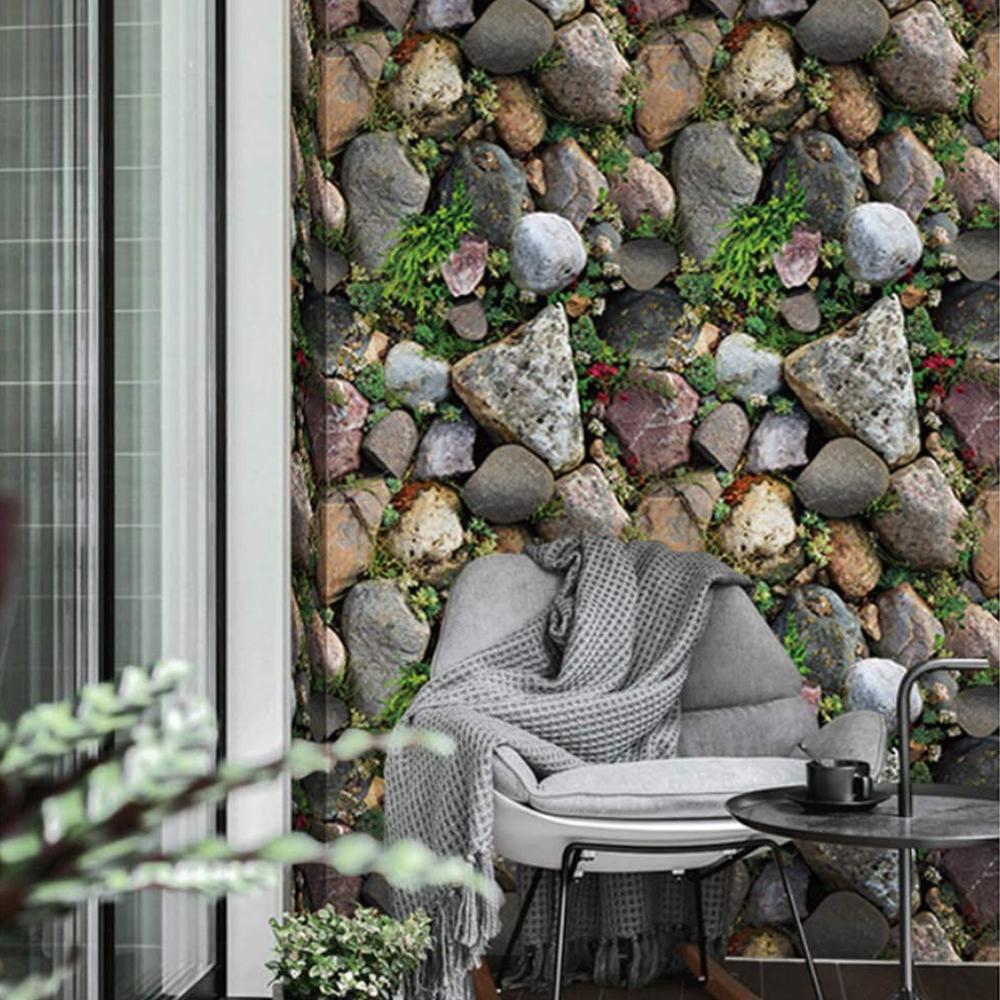 Self Adhesive Vinyl Rock Stone Wallpaper for Kitchen Backsplash Bathroom Walls Removable and Waterproof