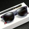 1Pack of unisex square sunglasses with free glasses case, suitable for running and outdoor activities