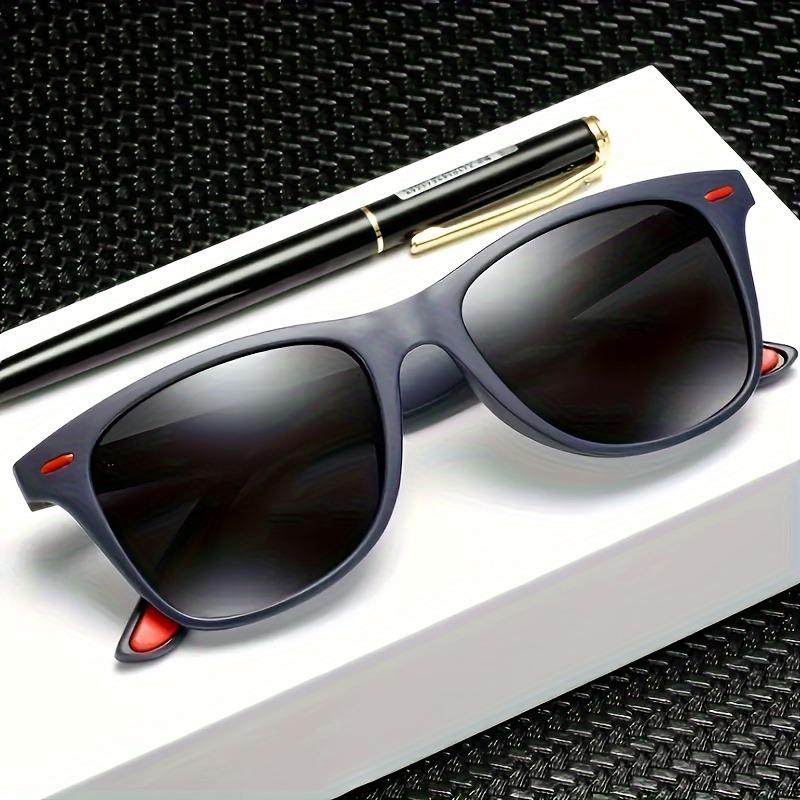 1Pack of unisex square sunglasses with free glasses case, suitable for running and outdoor activities