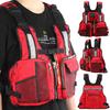 Portable Adult Floating Vest Fishing Waistcoat Multi Pocket Life Jacket Accessory(red )