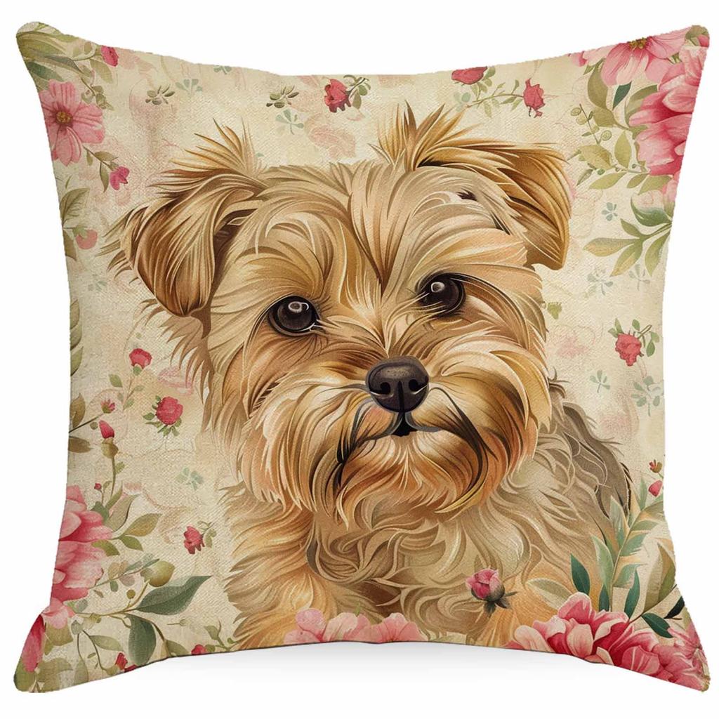Flower Dog Pillow Case Home Sofa Cushion Pillow Case