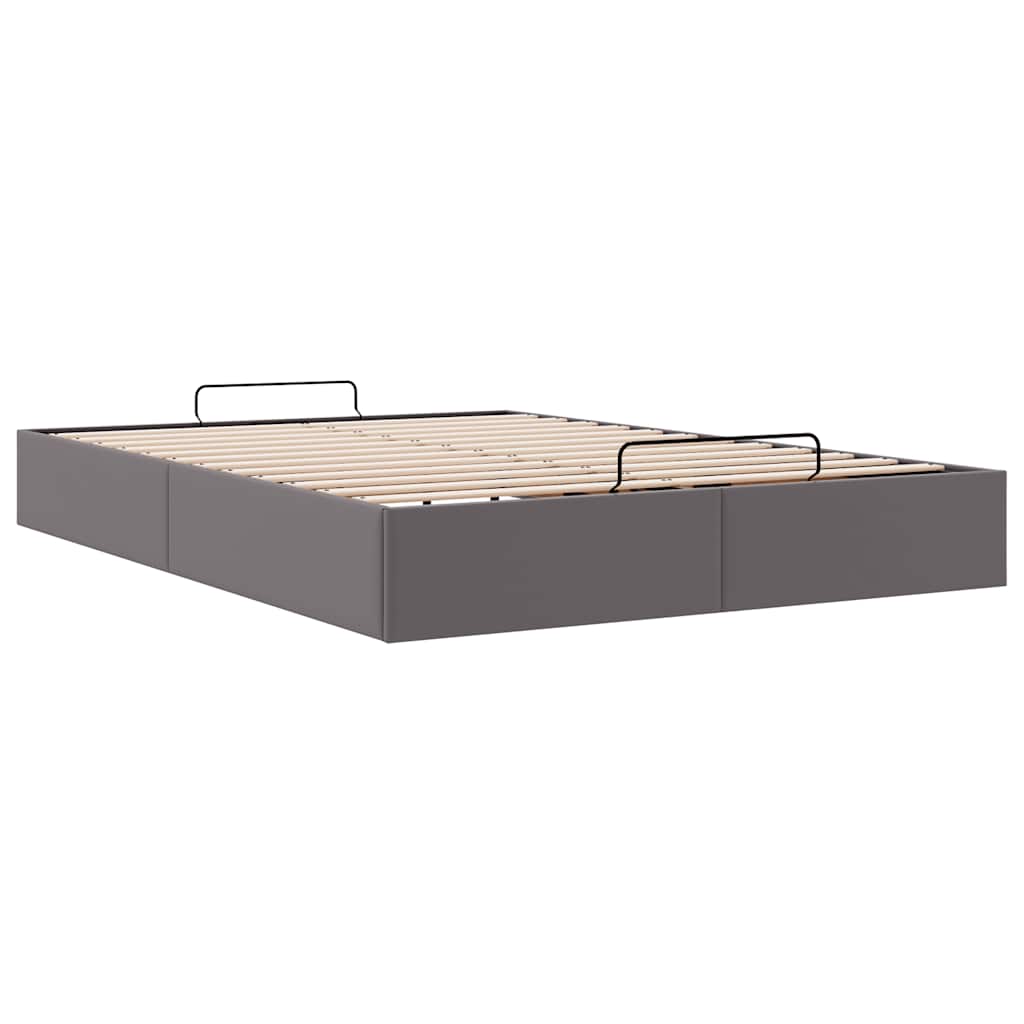 Ottoman Bed without Mattress Grey 140x200 cm Faux Leather