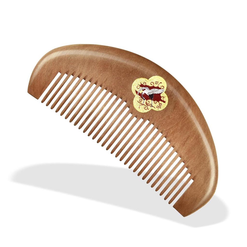 Nanmu Gold Painted Hairdressing Comb - Smooth Finish Women's Souvenir Gift