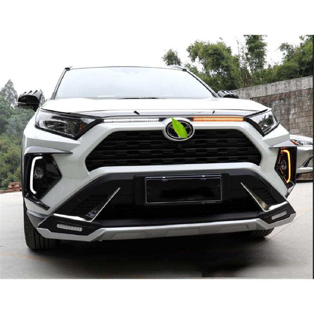 Front Led Running Lights With Three Colors For Toyota Rav42019-2020 Drl Turn Signal
