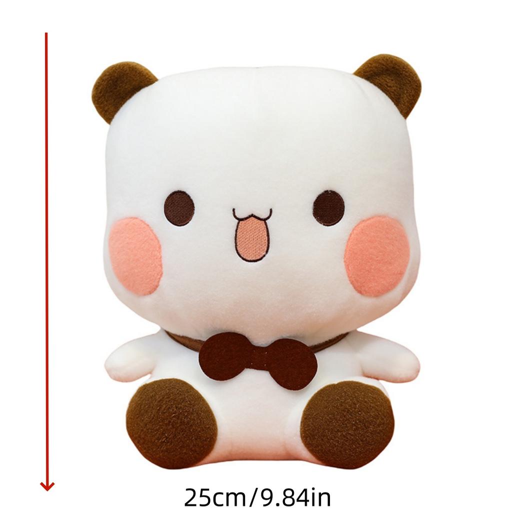 1pc 25cm/9.84in Cartoon one or two cloth couple panda dolls cute two-dimensional plush toys birthday Qixi gifts for girls