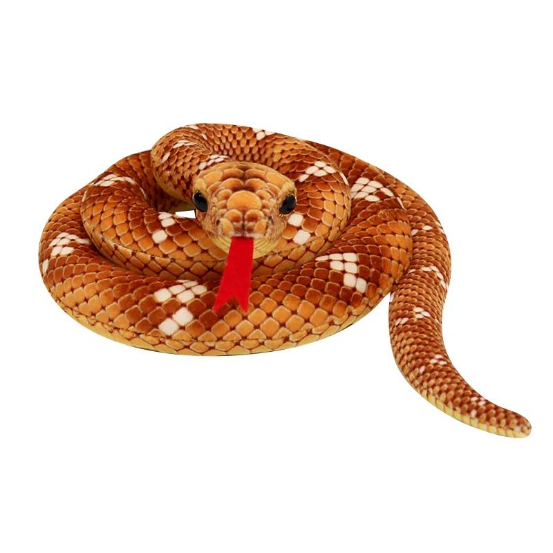 Simulated Python Snake Plush Toy Giant Boa Cobra Long Stuffed Snake Plushie Pillow Children Boys Gift Home Decoration