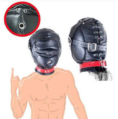 Kožená kukla na senzorickú depriváciu pre dospelých SM Flirtovacie hry Maska na bondage celej hlavy Sexuálna kukla s gagmi Hračky pre sexuálneho otroka