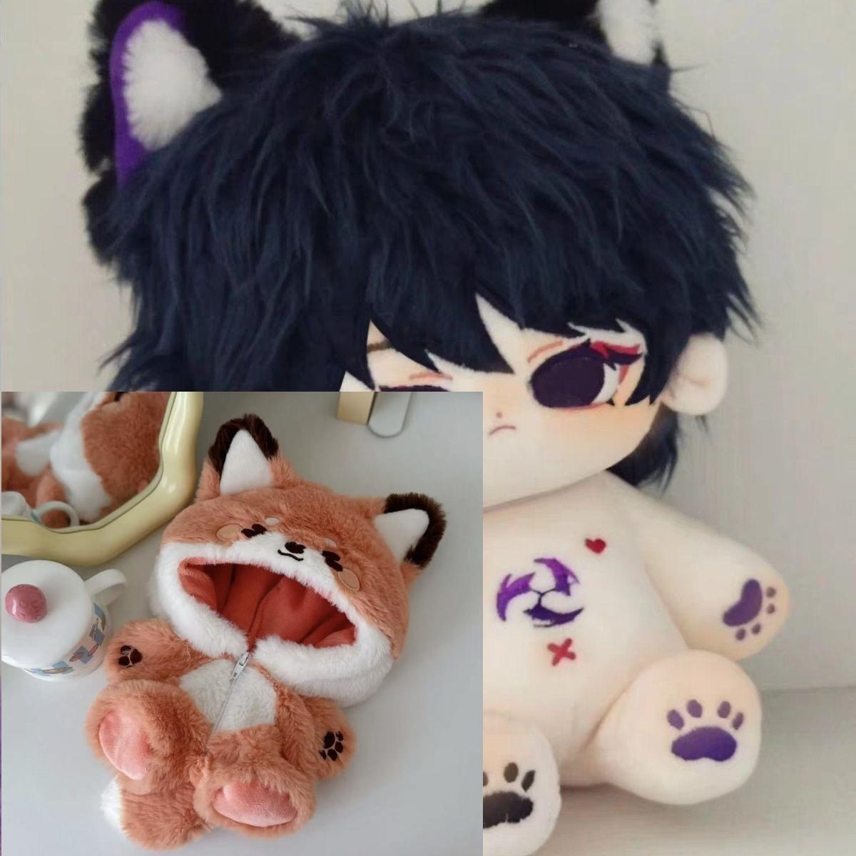Stofftier 20cm Spiel Genshin Impact Balladeer Plüsch Anzieh Baumwollpuppe Spielzeug Für Kinder Plüschtiere Cosplay Dekor Geburtstag Geschenk Maskottchen with Skeleton