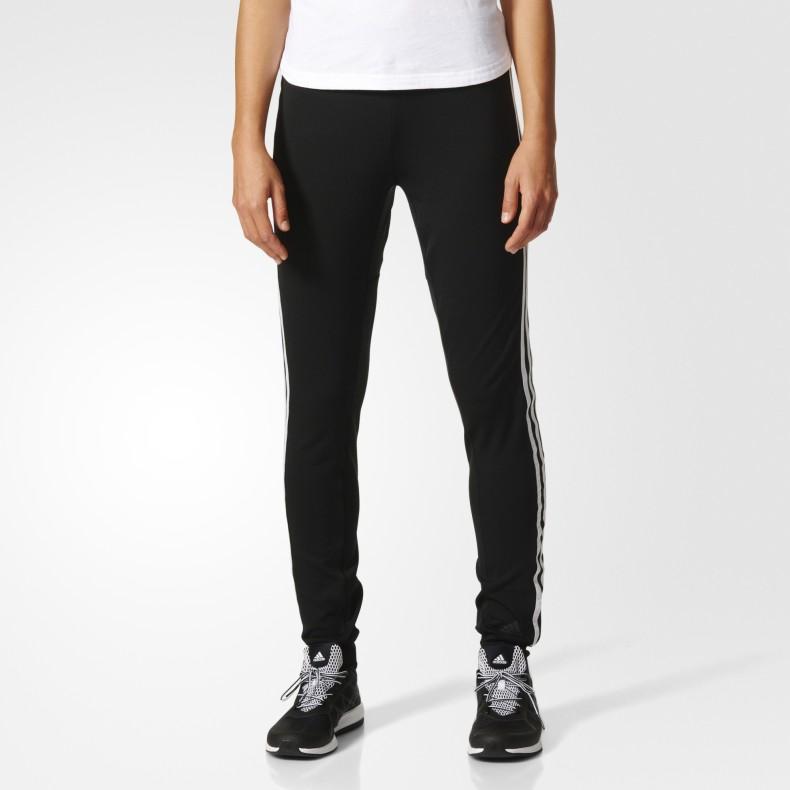 Adidas Three-Stripe Color Block Fitness Training Running Slim-Fit Sports Pants Women Bottoms Black BK2623