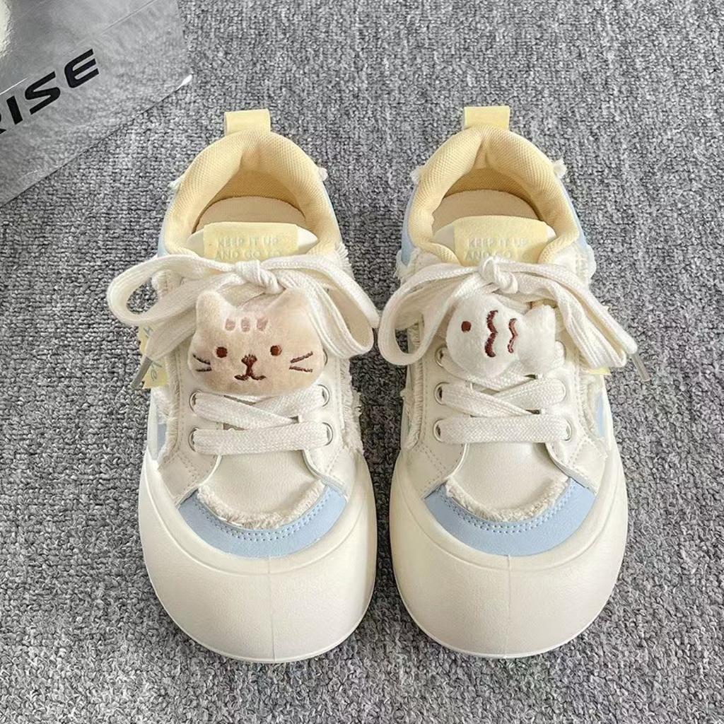 Niche original design student board shoes spring and summer new dopamine platform bread shoes