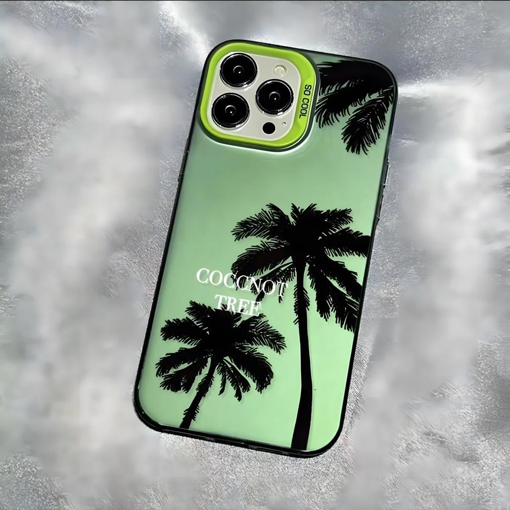Kokospalme Silberne Handyhülle Für iPhone 11 12 13 14 15 Pro Max X XR XS Max 7 8 15 Plus SE Sommerlandschaft Stoßfeste Hartschale