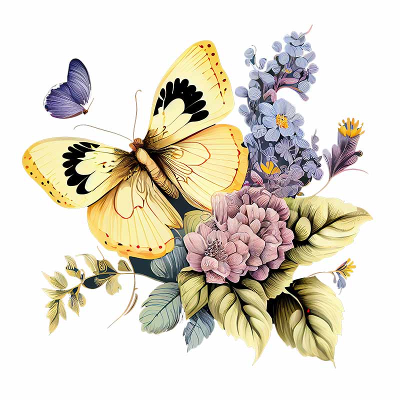 Colorful Butterflies And Flowers Wall Sticker Bathroom Toilet Decor Decals Living Room Cabinet Home Decoration Transparent Waterproof Decals M760