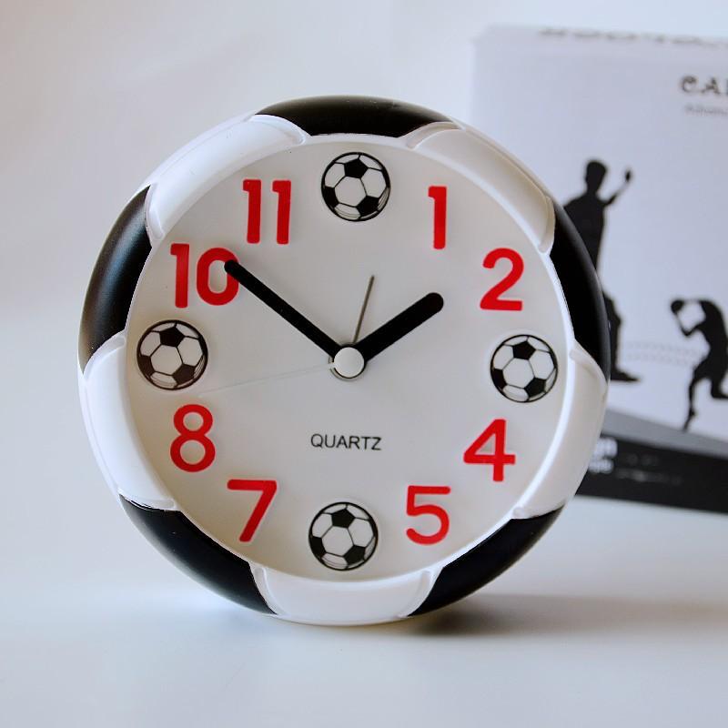 Soccer Shaped Desk Alarm Clock Creative Football Pattern Student Study Table Clock Silent Bedroom Accessory