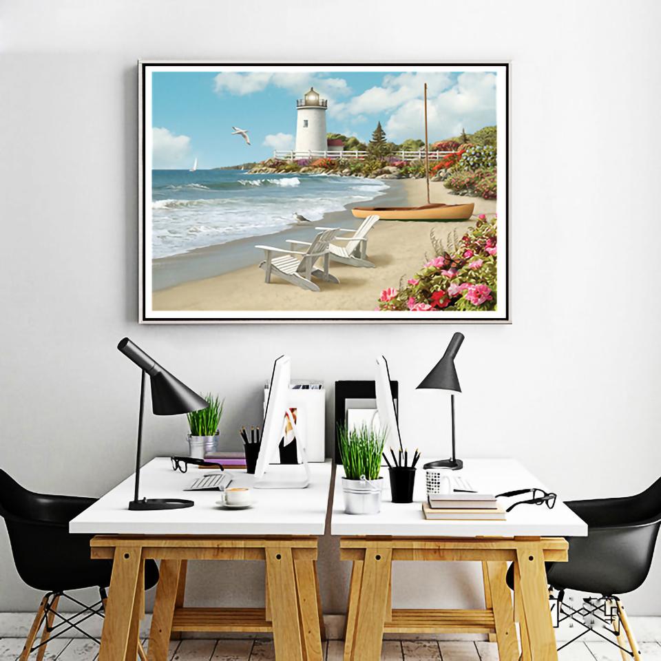 5D DIY full Round diamond painting &quot;landscape&quot; diamond embroidery cross stitch kit rhinestone picture decoration gift