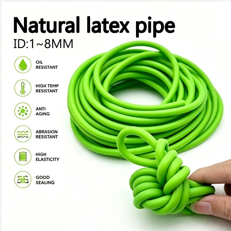 5M/2M Fruit Green Natural Latex Tube ID 1-8mm with excellent sealing performance and good extensibility