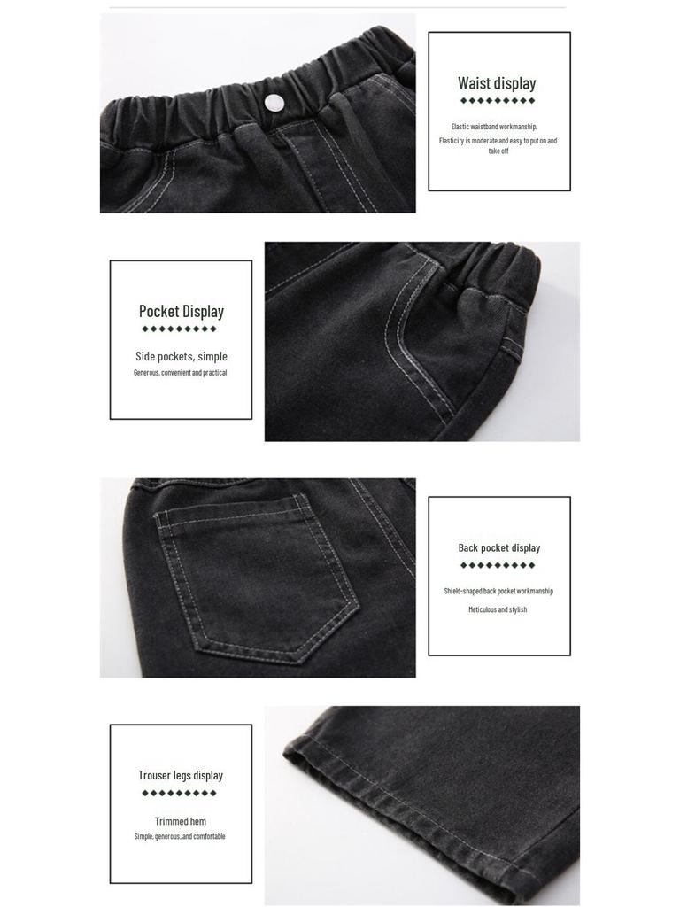 2025 Korean Style Girls' Autumn Wide Leg Jeans - Casual Loose Fit